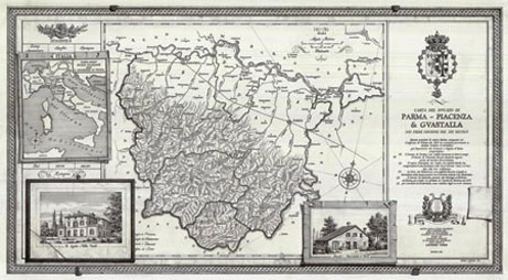 Carta del Ducato di Parma nel XIX secolo